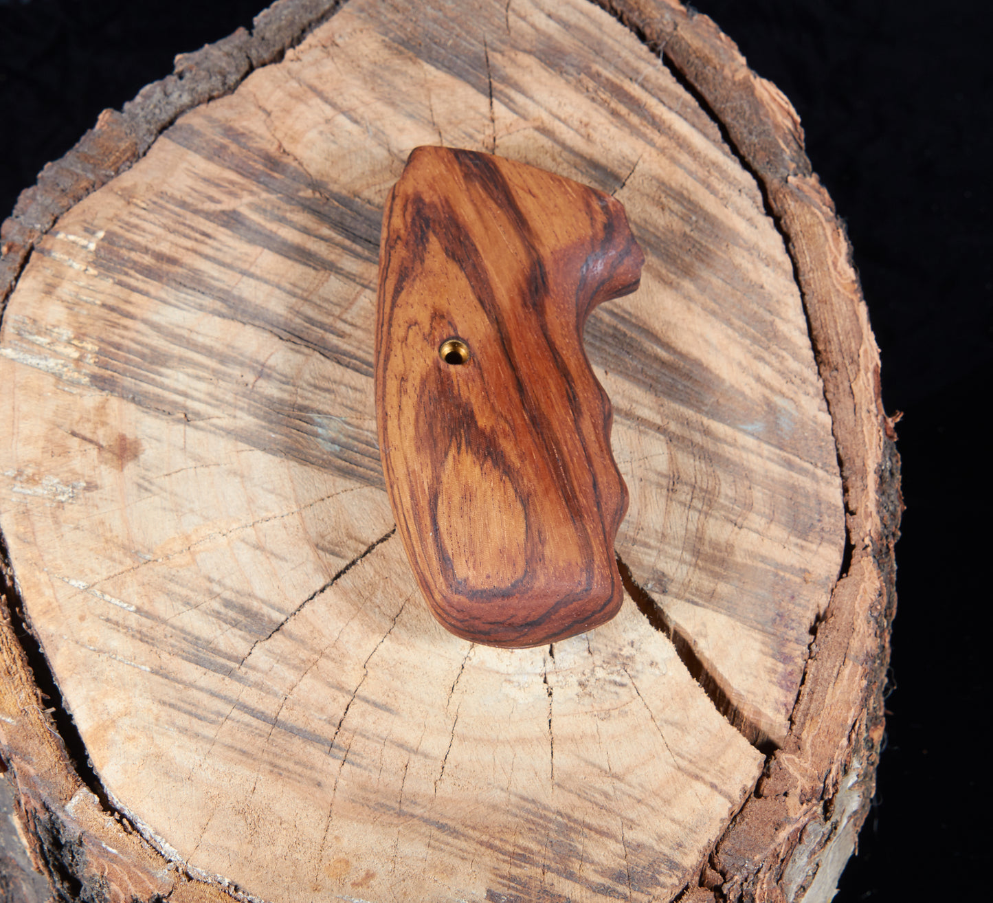 Charter Arms Revolver Grips – Zebrawood (Closed Frame, Extended Length, Tung Oil Finish)