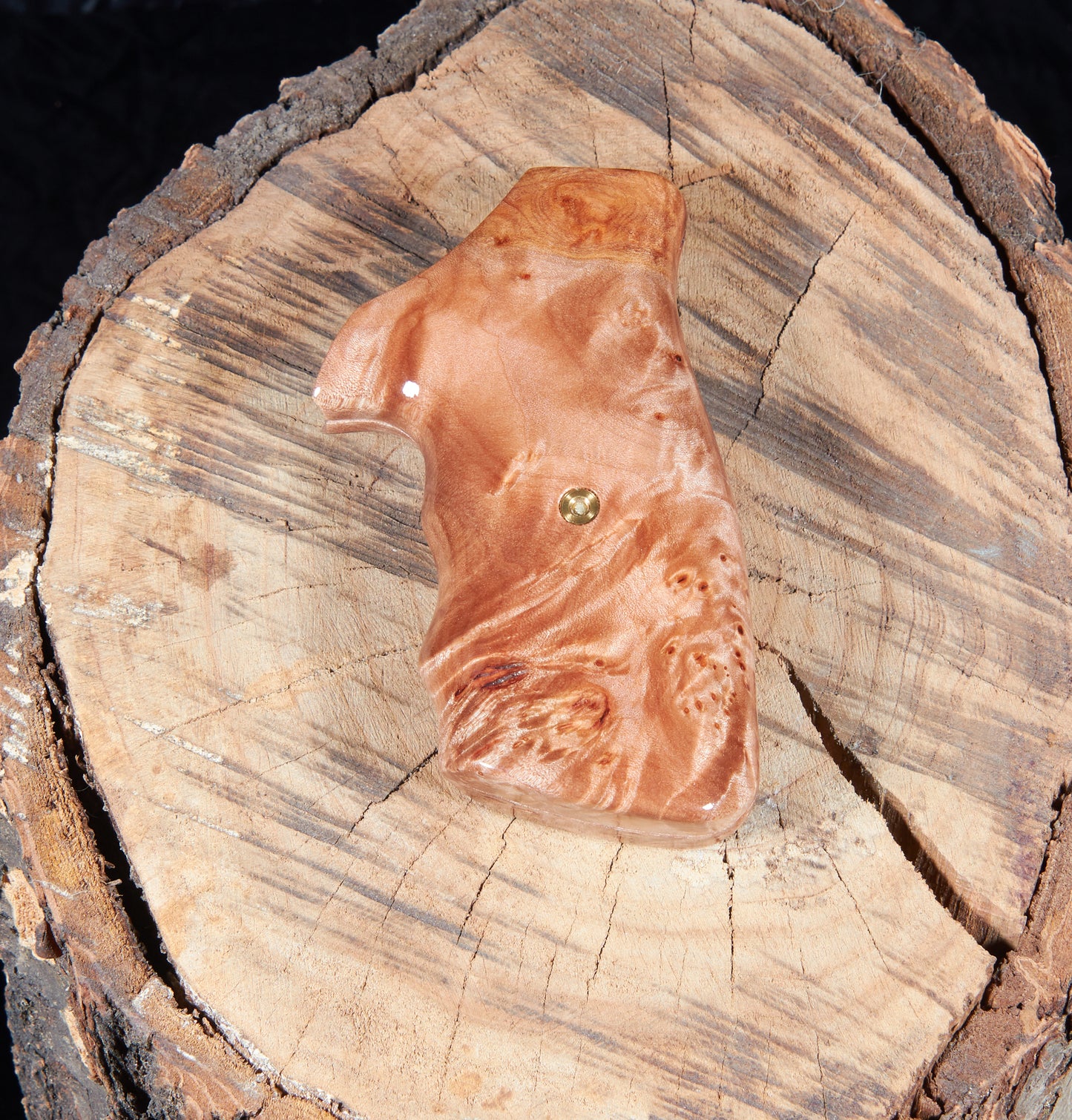 Taurus Medium Frame Revolver Grips – Stabilized Maple Burl, Lacquer Finish (Square Butt)