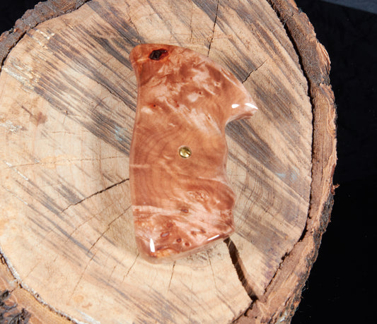 Taurus Medium Frame Revolver Grips – Stabilized Maple Burl, Lacquer Finish (Square Butt)