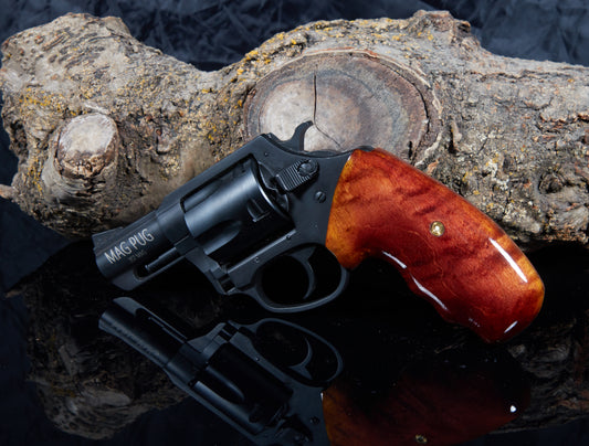 Charter Arms Revolver Grips – Curly Maple (Closed Frame, Extended Length, Lacquer Finish) y)