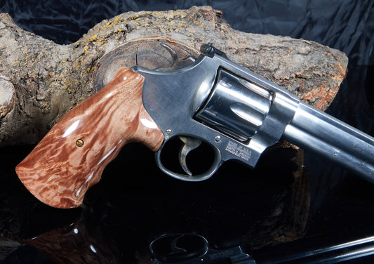 Smith & Wesson N-Frame Round Butt Grips – Stabilized Maple Burl with Lacquer Finish 2