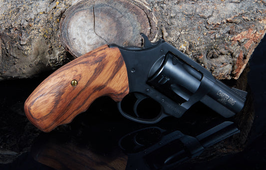 Charter Arms Revolver Grips – Zebrawood (Closed Frame, Extended Length, Tung Oil Finish)