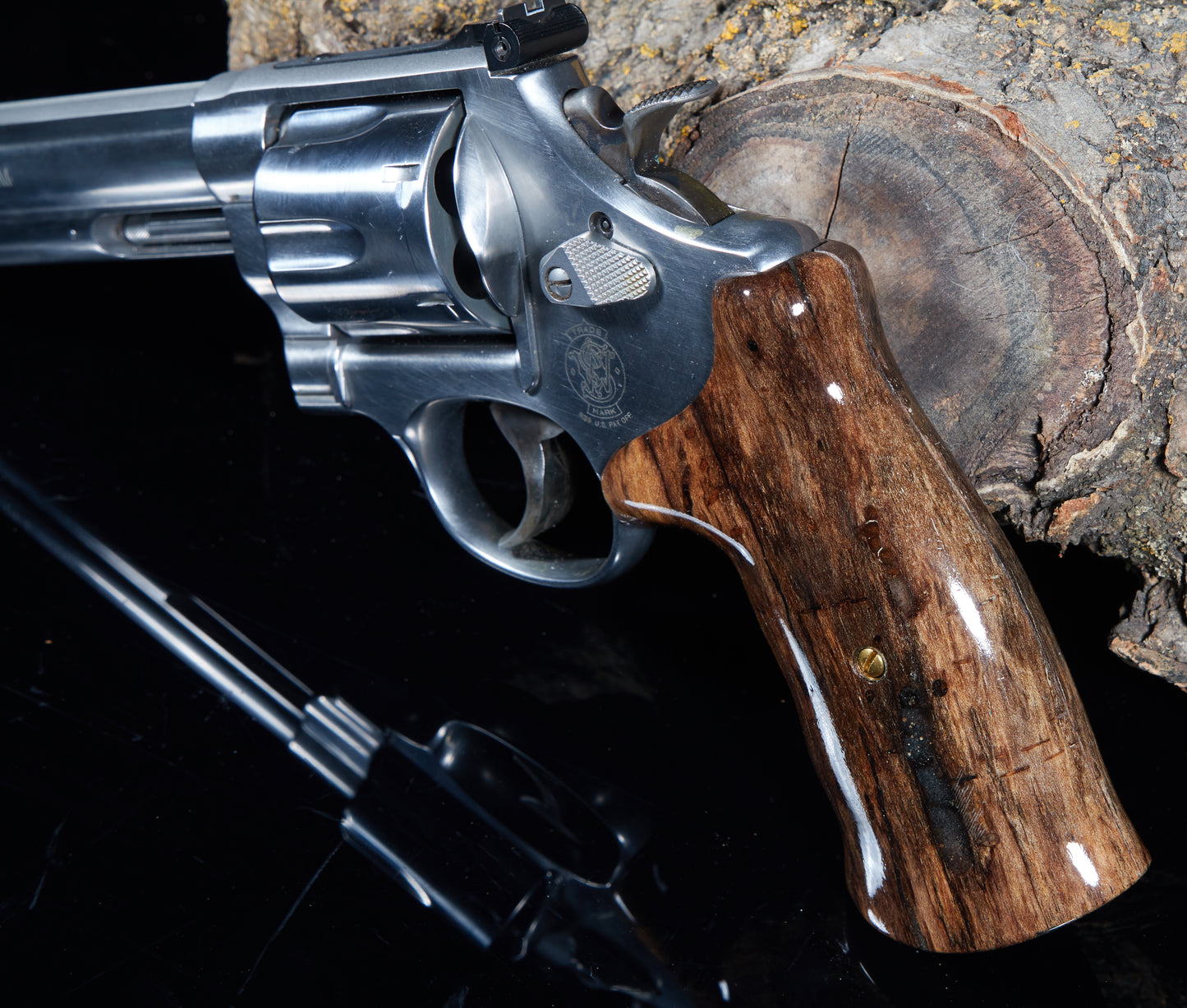 Smith & Wesson N-Frame Round-Butt Grips – Stabilized Wet-Rotted Maple Ghostly Figure | Rare Material | Precision Craftsmanship