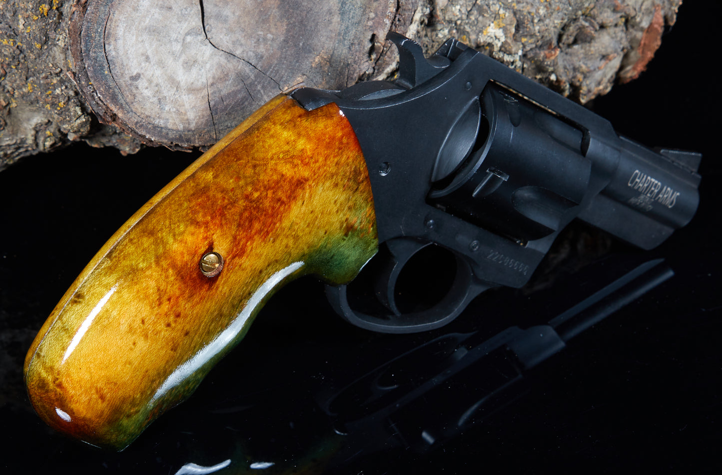 Charter Arms Revolver Grips – Birds-Eye Maple (Closed Frame, Extended Length, Lacquer Finish)