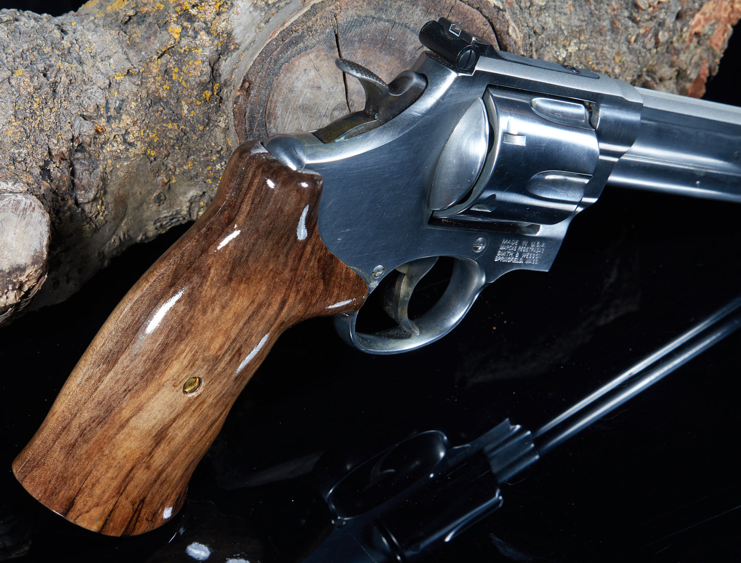 Smith & Wesson N-Frame Round-Butt Grips – Stabilized Wet-Rotted Maple Ghostly Figure | Rare Material | Precision Craftsmanship #2