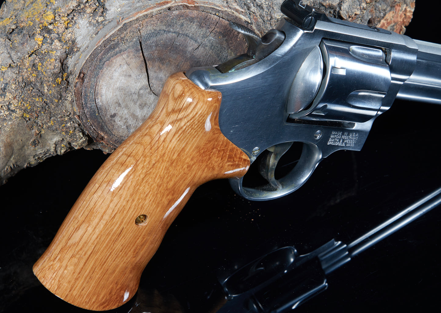 Smith & Wesson N-Frame Round Butt Grips – Quarter-Sawn Oak, Lacquer Finish