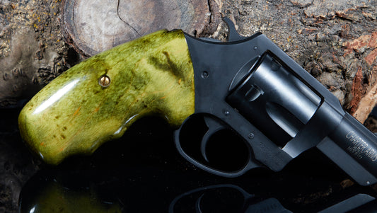 Charter Arms Revolver Grips – Birds-Eye Maple (Closed Frame, Extended Length, Lacquer Finish)