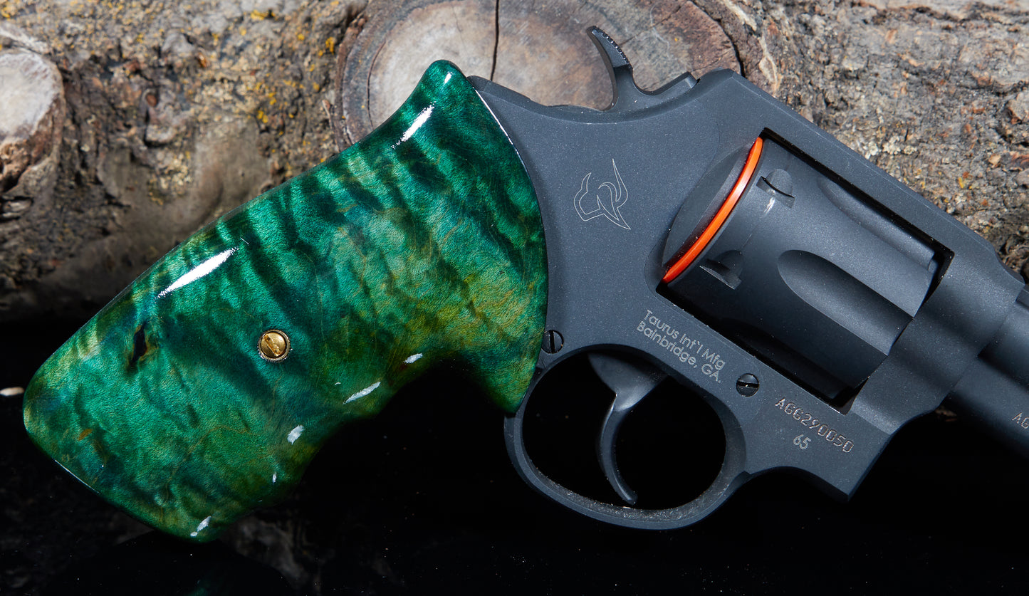 Taurus Medium Frame Revolver Grips – Curly Maple, Lacquer Finish (Square Butt)