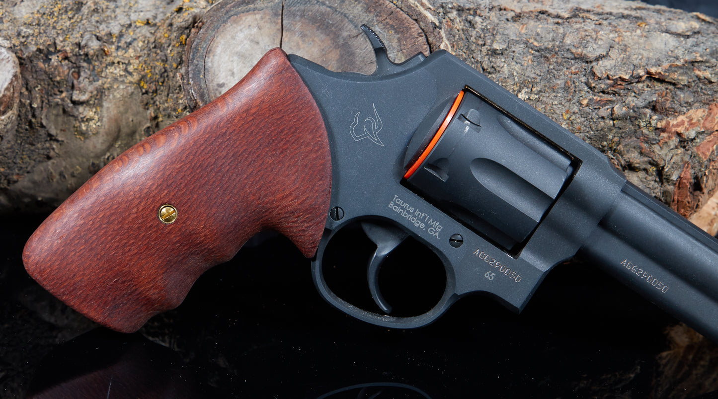 Taurus Medium Frame Revolver Grips – Leopard Wood, Tung Oil Finish (Square Butt)