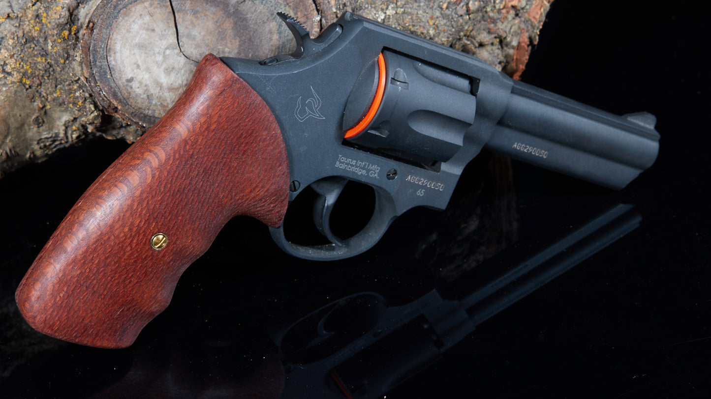 Taurus Medium Frame Revolver Grips – Leopard Wood, Tung Oil Finish (Square Butt)