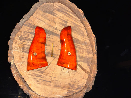 Smith & Wesson Square Butt N-Frame Grips – Curly Maple, Dyed and Lacquered (Open Frame Design)